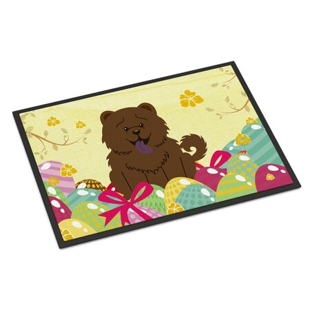 Carolines Treasures 18 x 27 in. Easter Eggs Chow Chow Chocolate Indoor or Outdoor Mat BB6141MAT